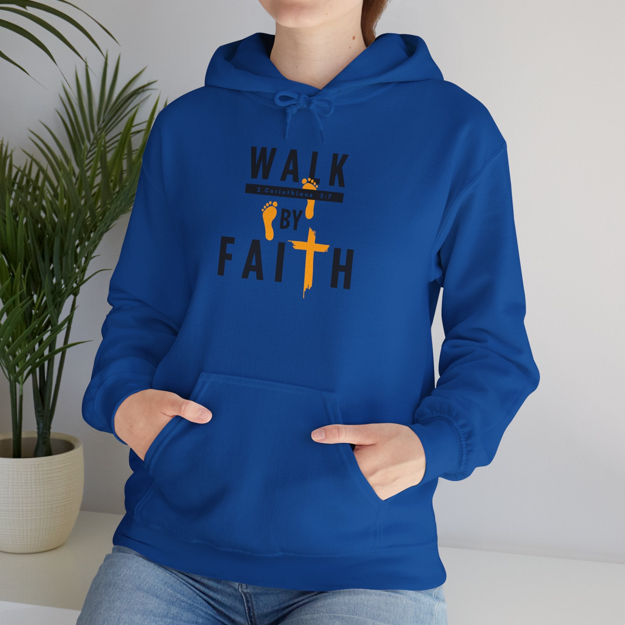 Walk By Faith Hoodie — Christian Inspirational Cross Sweatshirt
