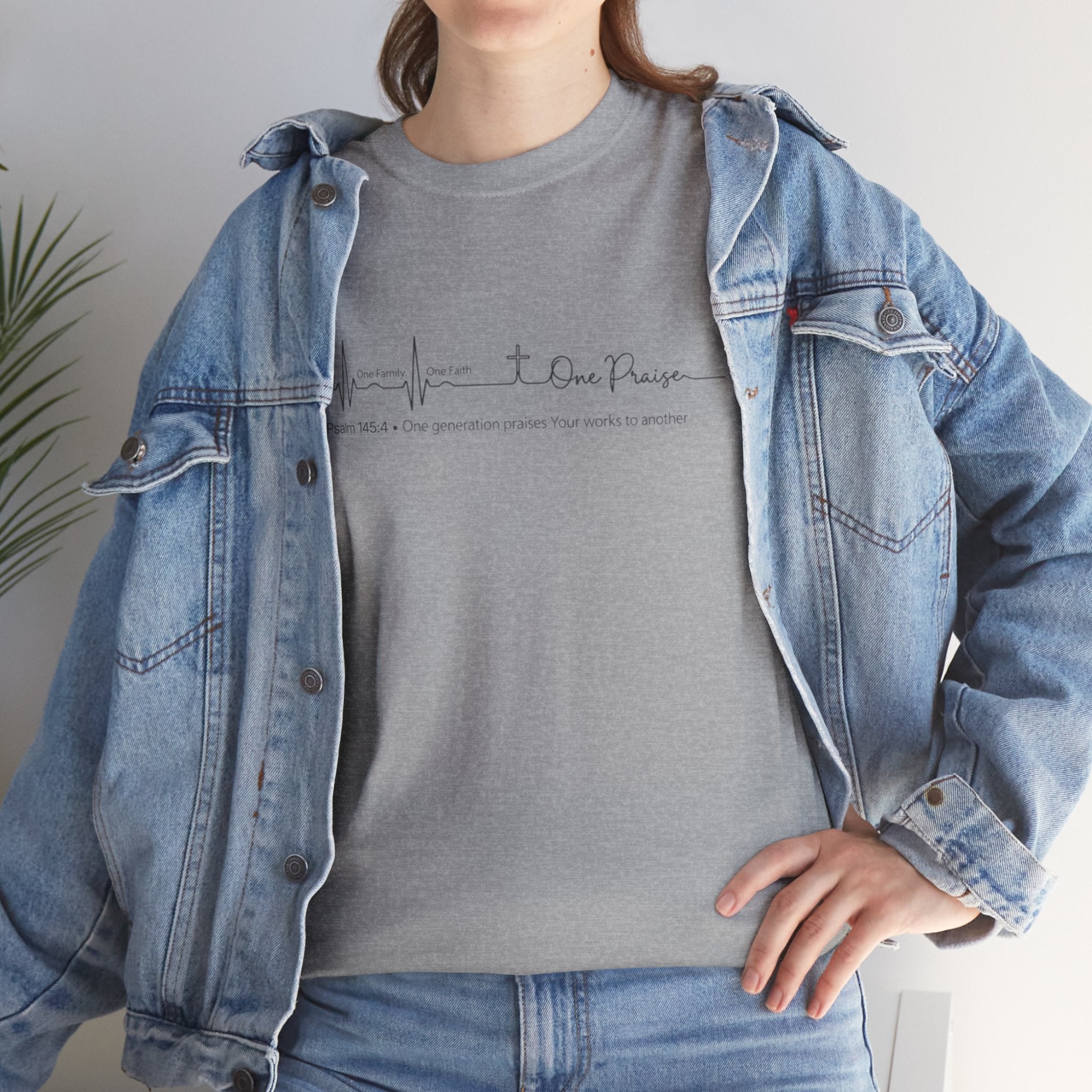 Faith Heartbeat T‑Shirt — I Surrender Script Christian Tee