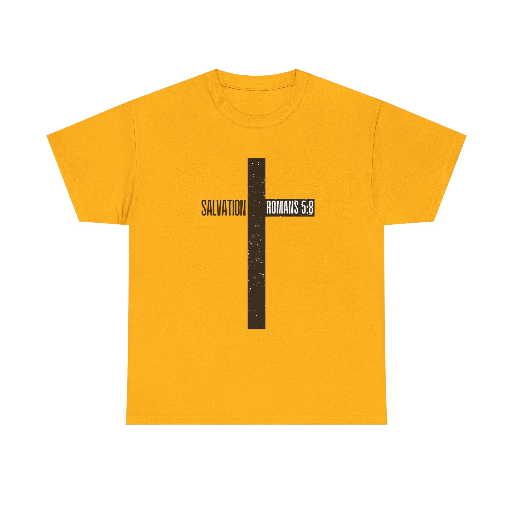 Christian Cross T-Shirt — "Salvation Romans 5:8" Faith Tee