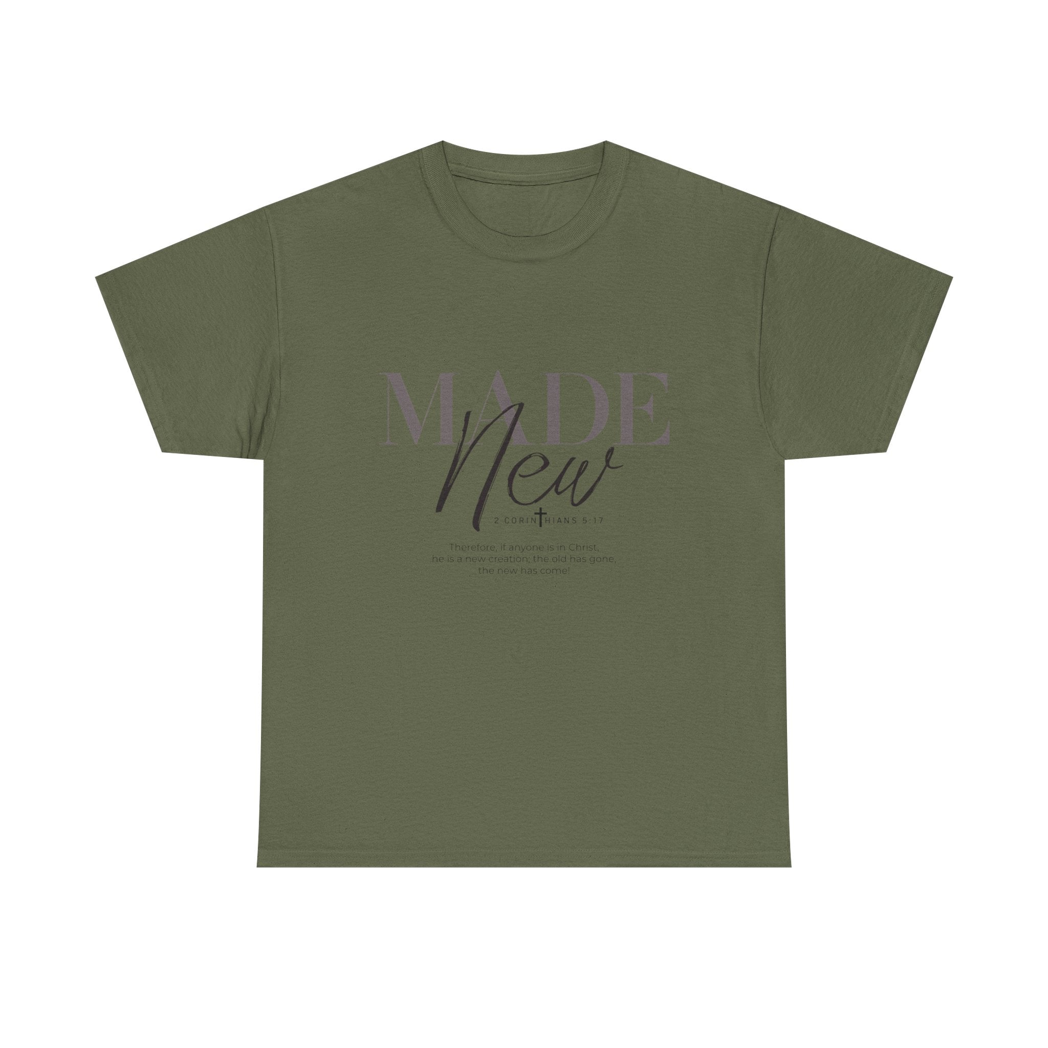 T-Shirt — "Made New" Minimalist Christian Faith Tee