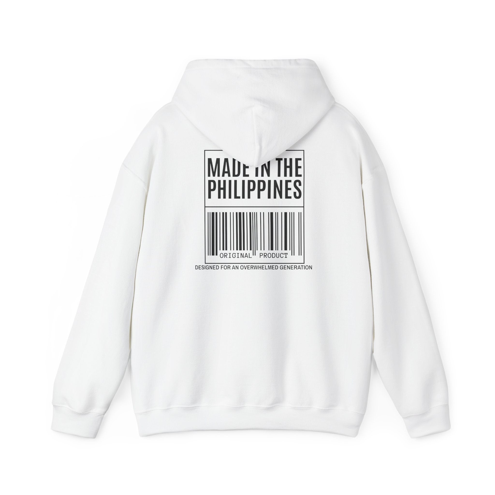 Made in the Philippines Hoodie — Barcode Graphic Back Print