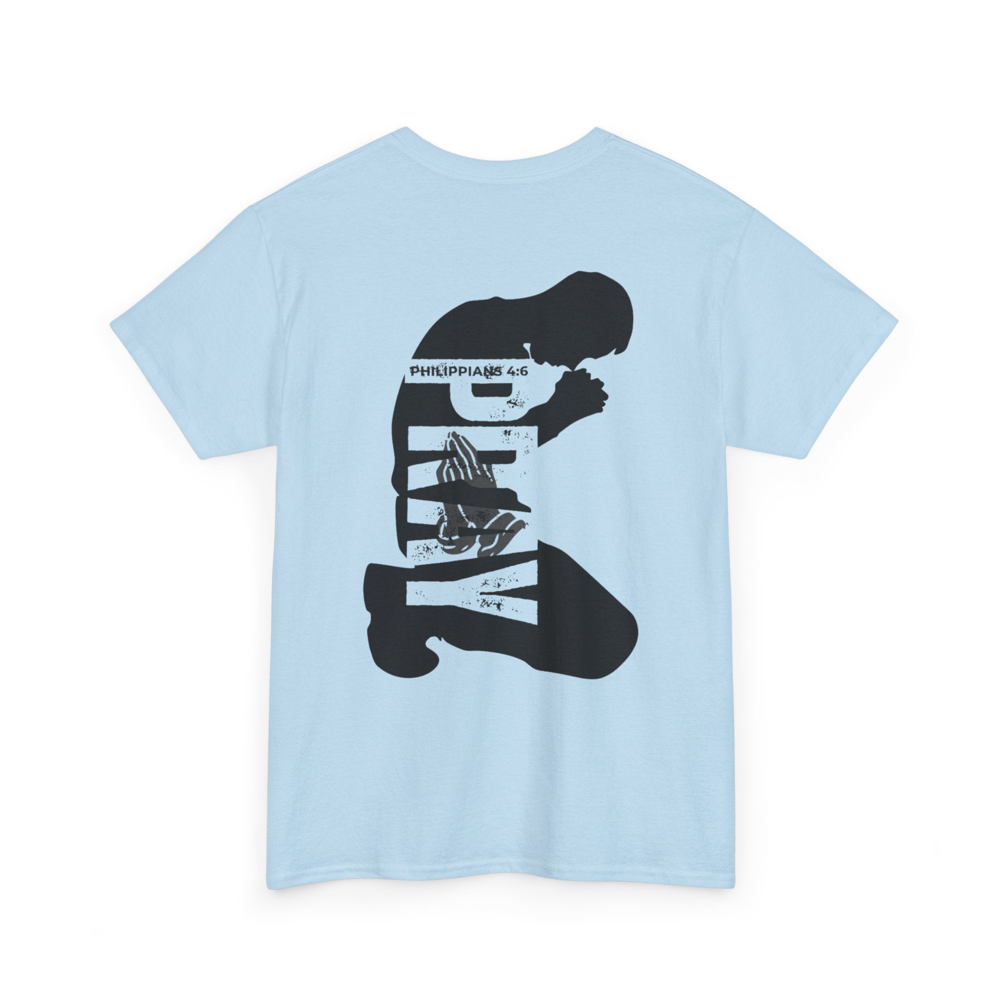 Pray More Tee — "Pray More, Panic Less" Christian Graphic T-Shirt