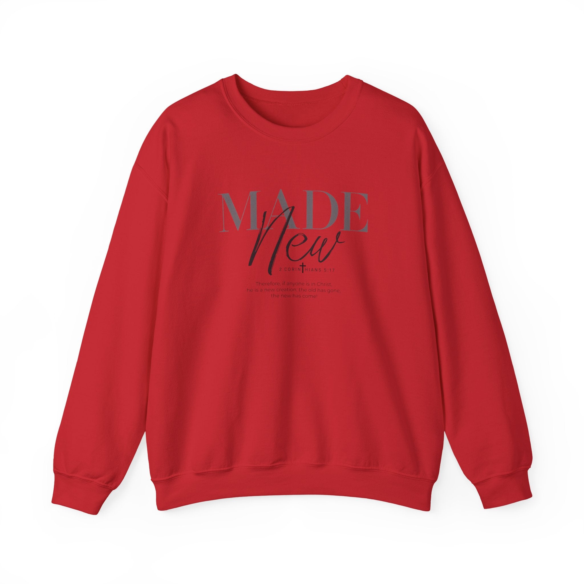 Minimalist Crewneck Sweatshirt "Made New" Pullover, Inspirational Christian Clothing, Aesthetic Daily Reminder Sweatshirt
