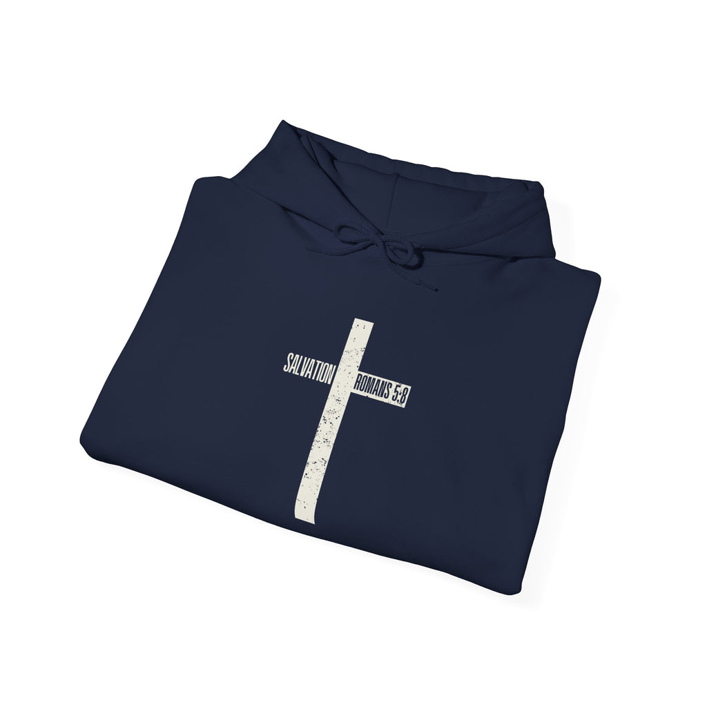 Christian Cross Salvation Hoodie – "Saved By Grace" Faith Graphic Pullover