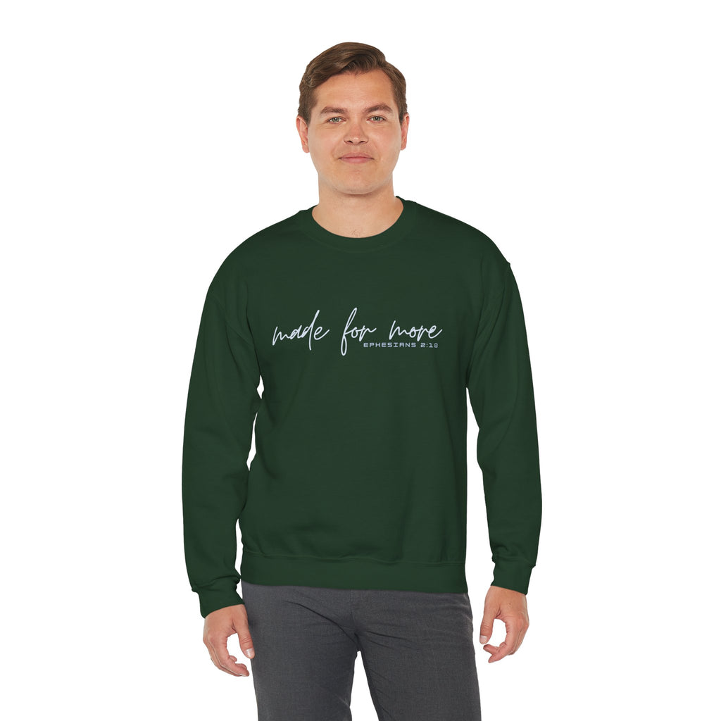 Christian Crewneck Sweatshirt "Made For More" Ephesians 2:10 Pullover, Inspirational Scripture Apparel, Faith Graphic Sweatshirt