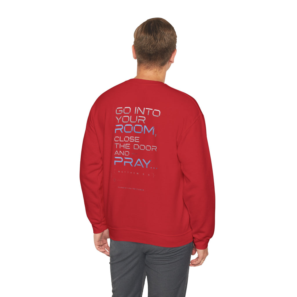 Christian Crewneck Sweatshirt "Offline" Pullover, Go Into Your Room and Pray Back Quote, Faith Streetwear Sweatshirt