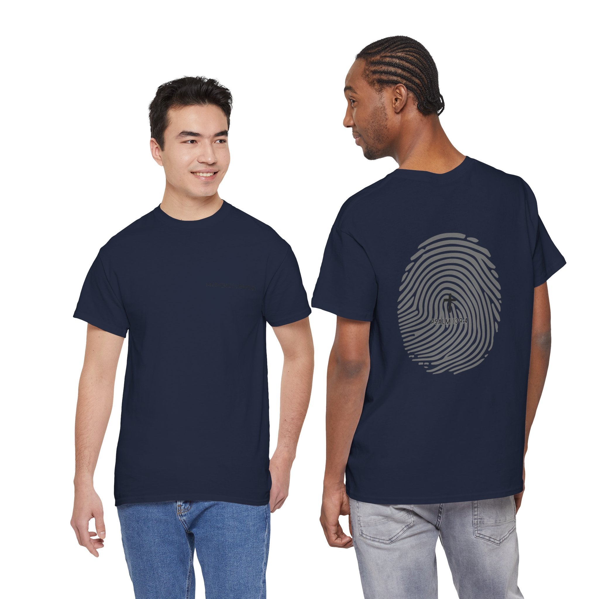 Fingerprint Graphic Tee — Minimalist Identity T‑Shirt