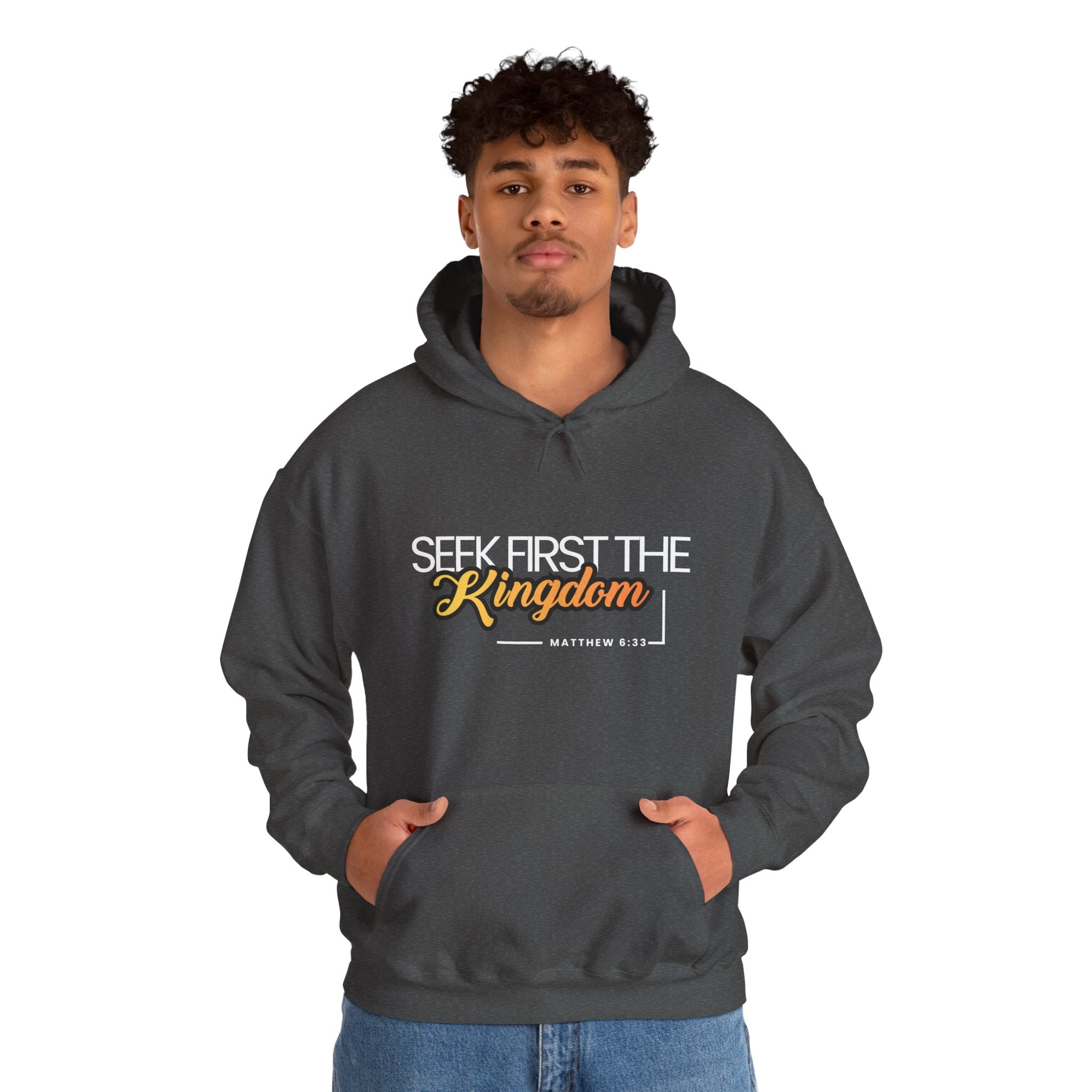 Seek First the Kingdom Hoodie - Christian Faith Scripture Sweatshirt (Matthew 6:33)
