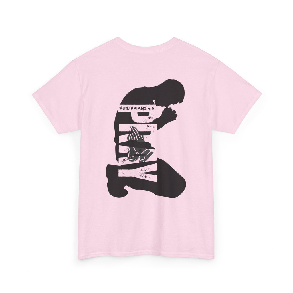 Pray More Tee — "Pray More, Panic Less" Christian Graphic T-Shirt