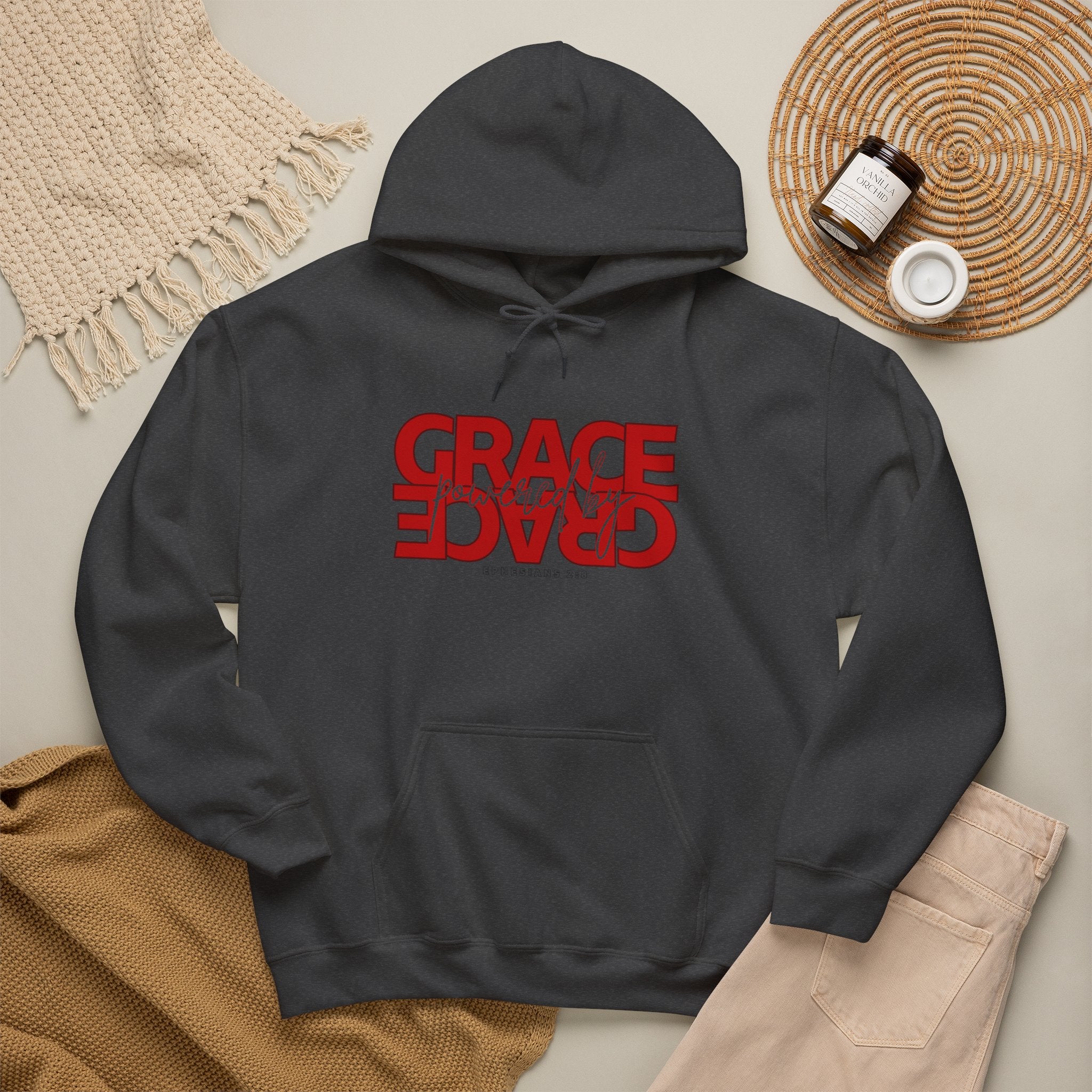 Grace Reversed Hoodie — Faith-Inspired Graphic Sweatshirt