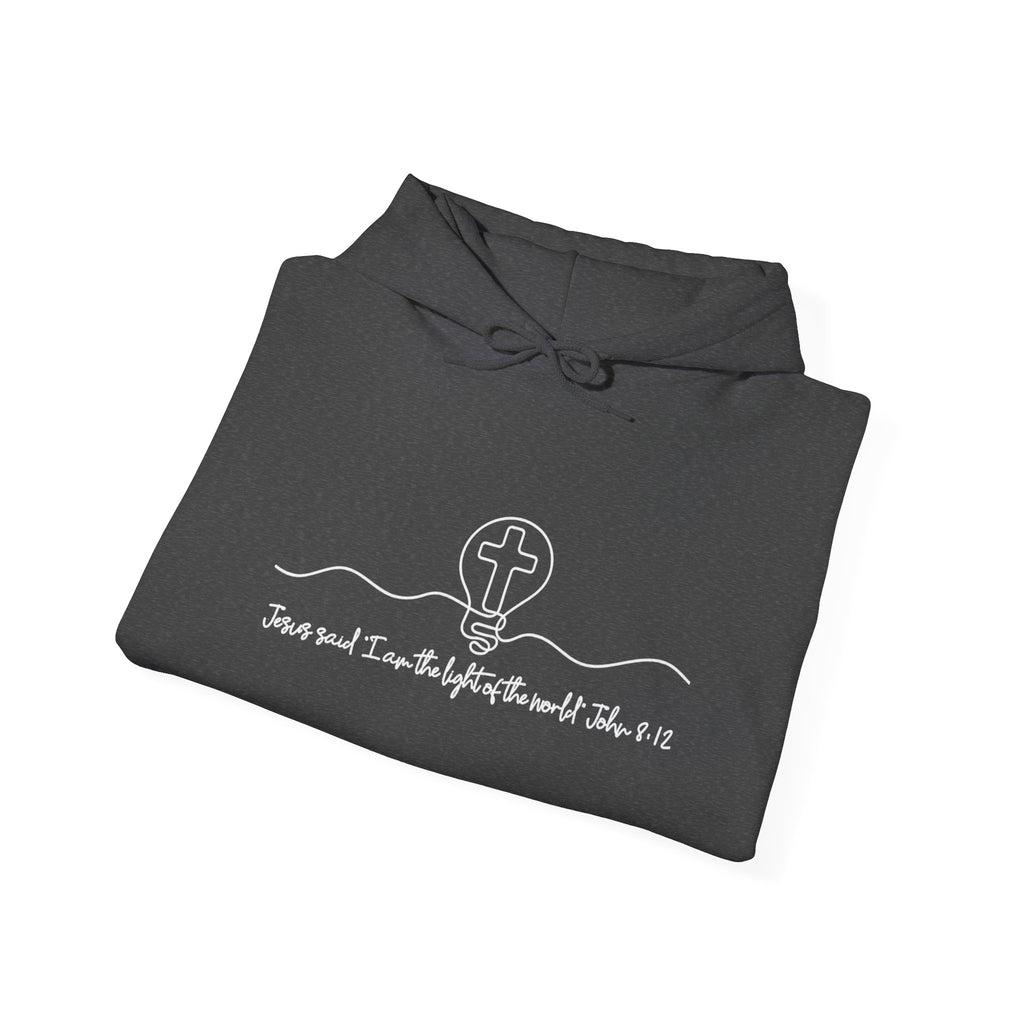 Christian Hoodie with Light of the World and Cross Design – Faith Comfort Sweatshirt