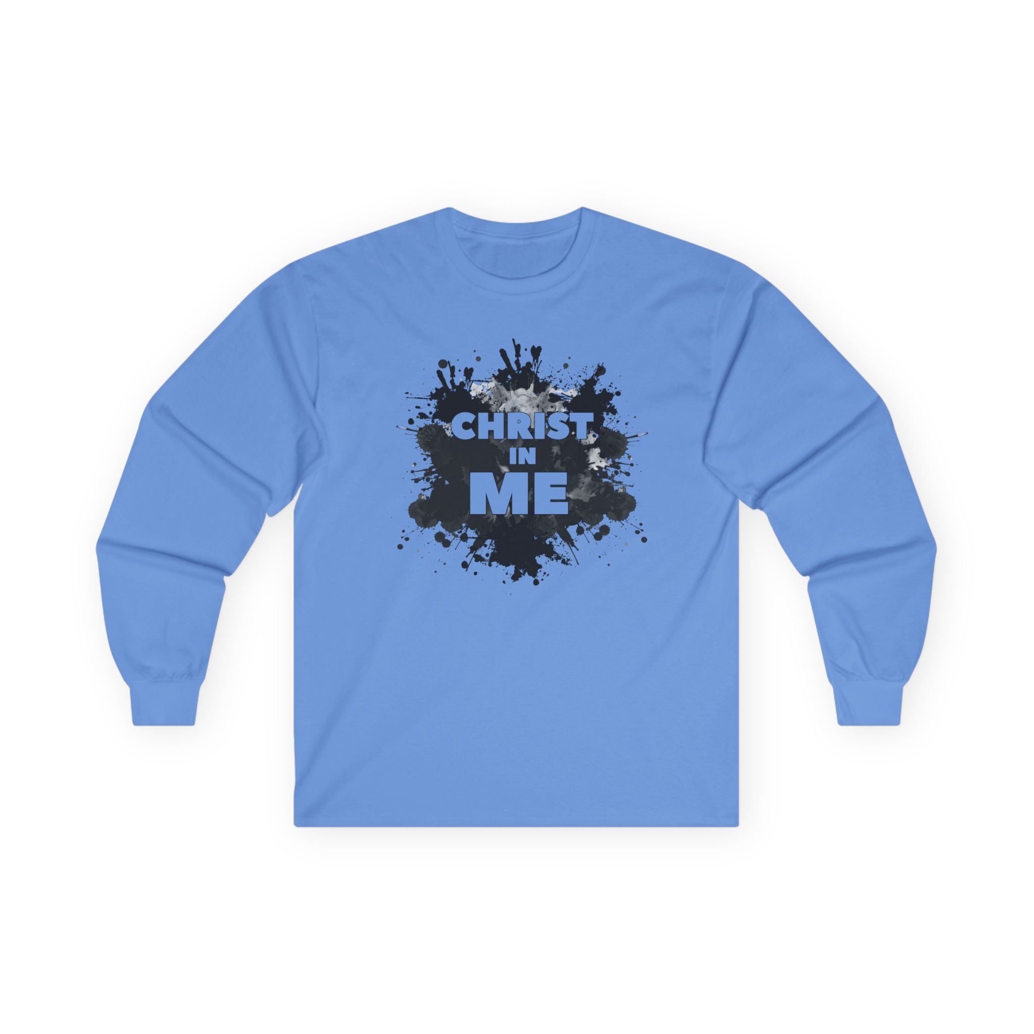Long Sleeve Tee — "Christ in Me" Faith Graphic Christian Shirt