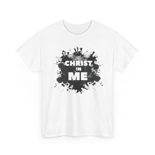 Christian 'Christ in Me' Graphic Tee — Faith-Based Splash Design