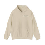 Minimal 'Pray More, Panic Less' Hoodie — Monochrome Graphic Back Print