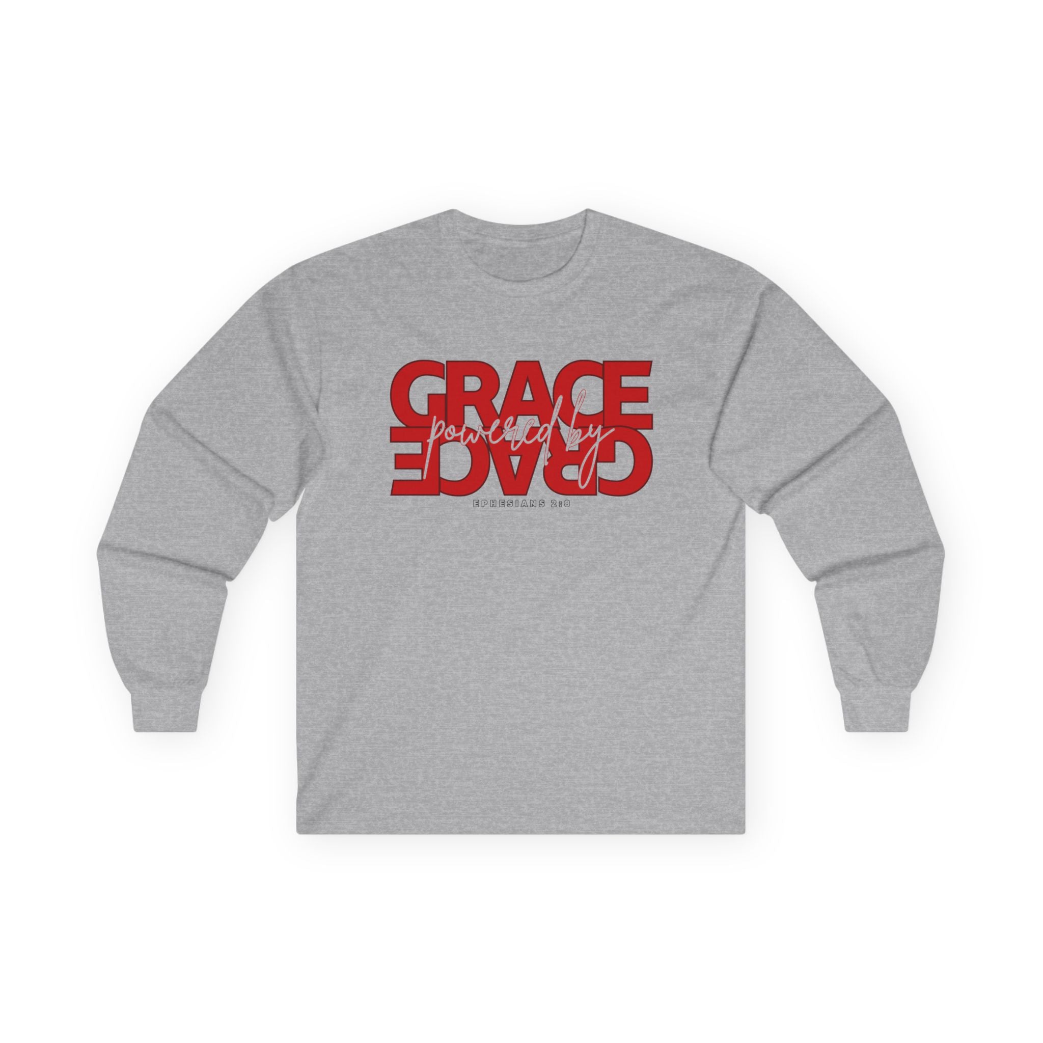 By Grace Long Sleeve Tee — Inspirational Christian Graphic Shirt