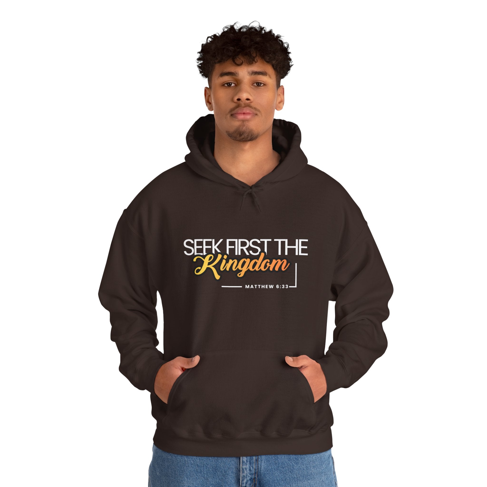 Seek First the Kingdom Hoodie - Christian Faith Scripture Sweatshirt (Matthew 6:33)