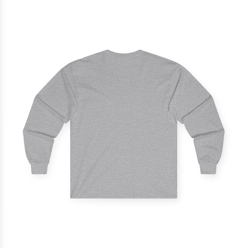 Salvation Cross Long Sleeve Tee — "Romans 5:8" Christian Faith Shirt