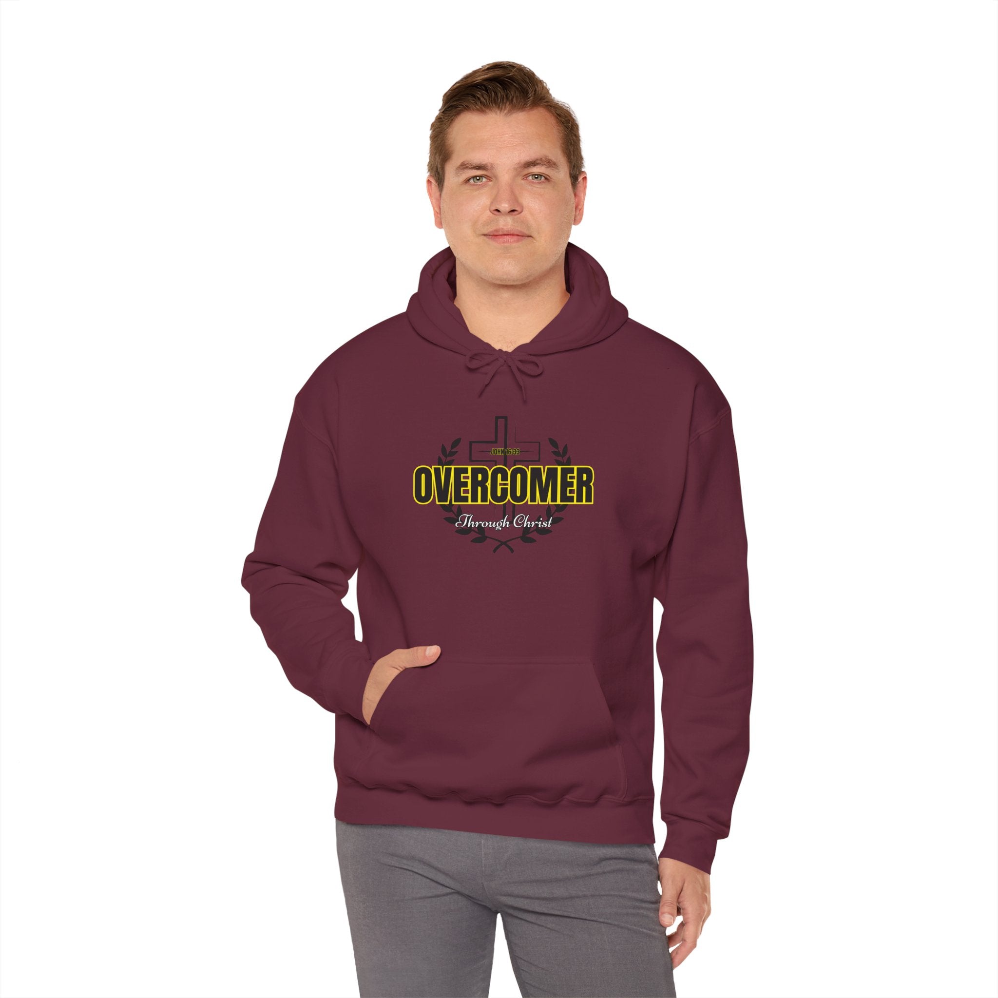 Overcomer Cross Hoodie – Faith-Based Christian Pullover