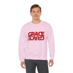 Christian Crewneck Sweatshirt "Grace" Reversed Pullover, Modern Minimalist Faith Apparel, Unique Graphic Scripture Sweater