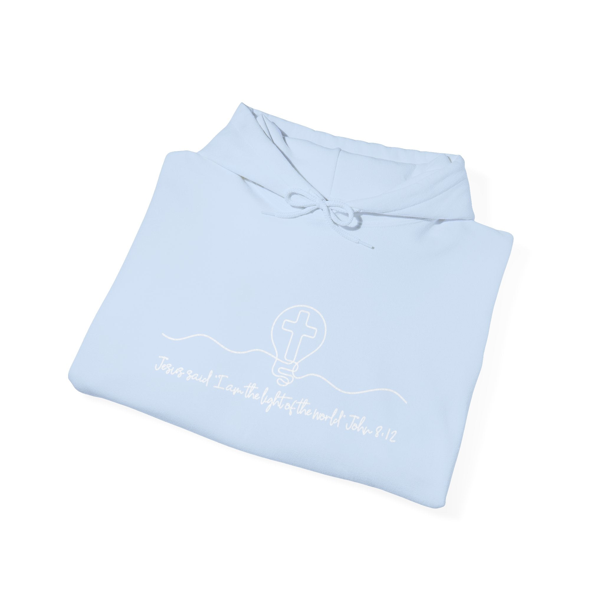Christian Hoodie with Light of the World and Cross Design – Faith Comfort Sweatshirt