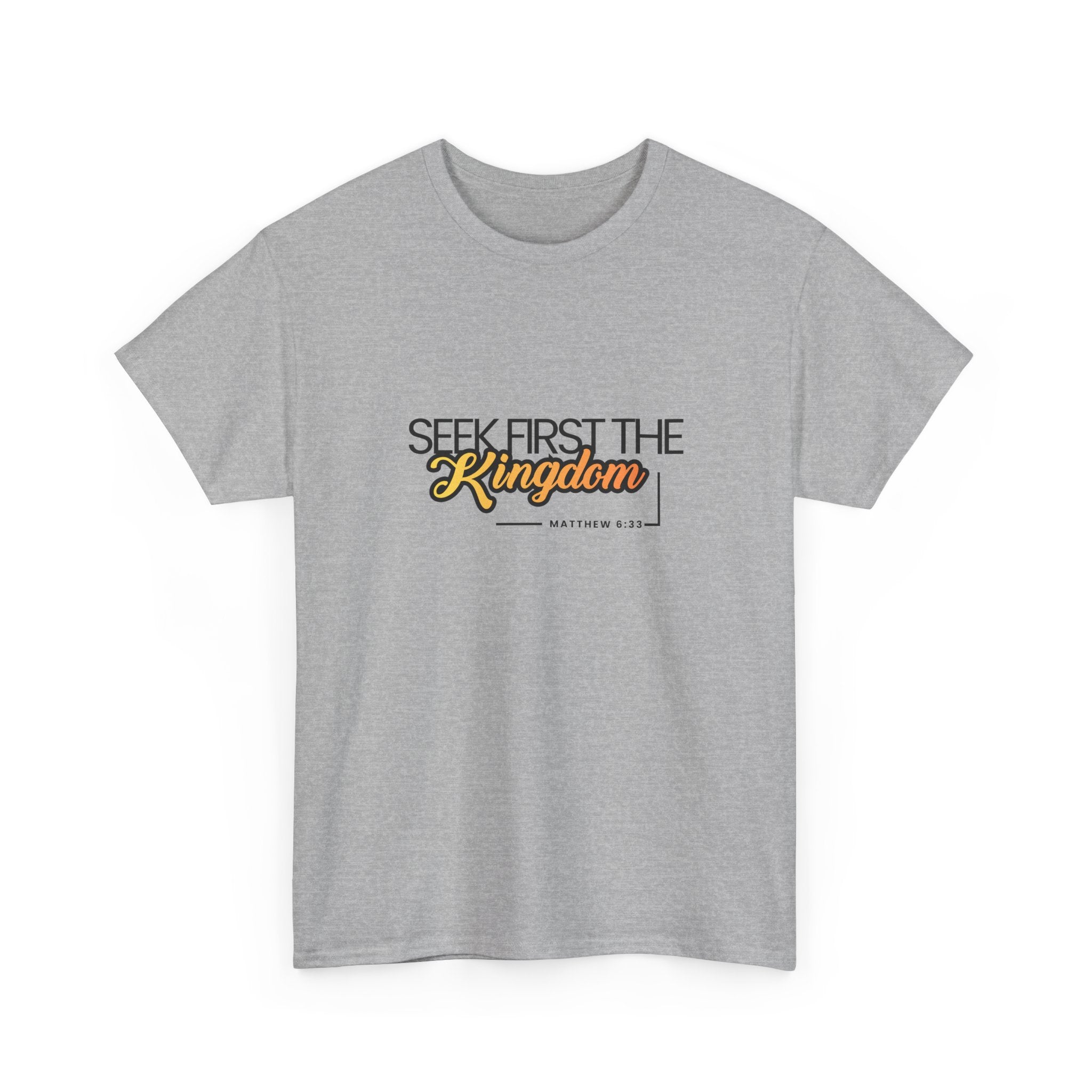 Seek First the Kingdom Tee — Christian Faith Graphic T-Shirt (Matthew 6:33)
