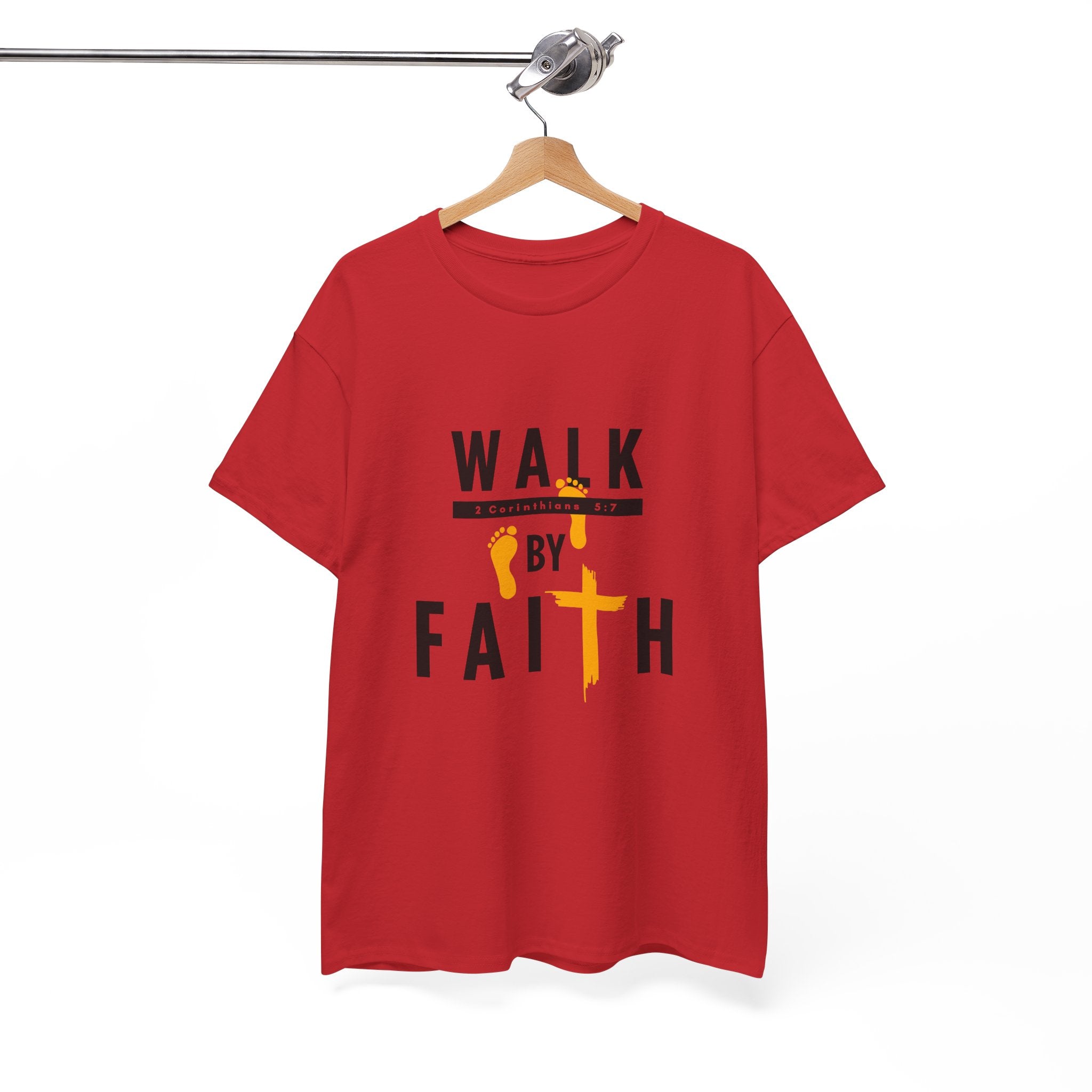 By Faith T-Shirt — Christian Walk By Faith Cross Tee