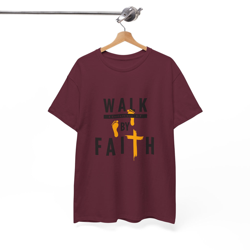 By Faith T-Shirt — Christian Walk By Faith Cross Tee