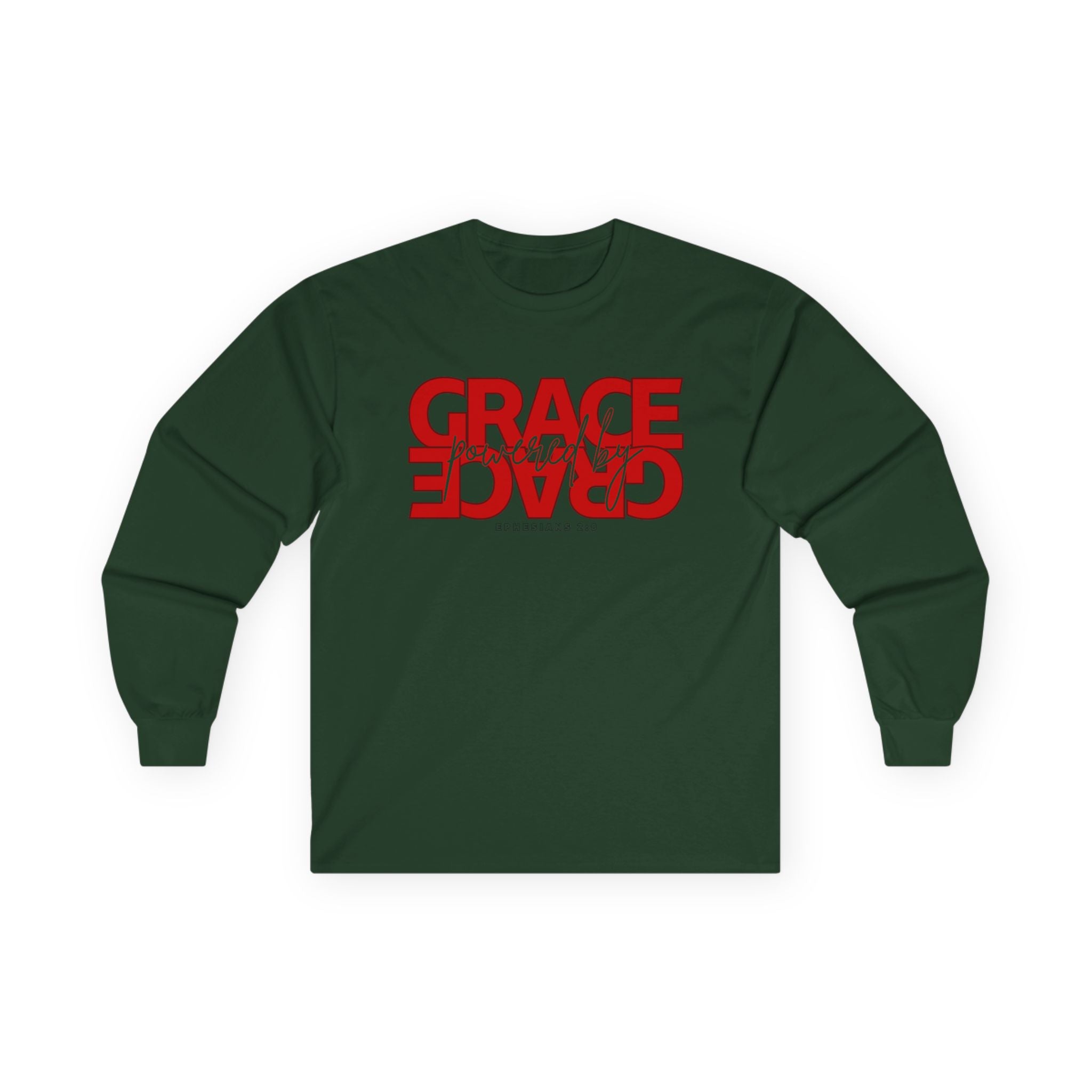 By Grace Long Sleeve Tee — Inspirational Christian Graphic Shirt