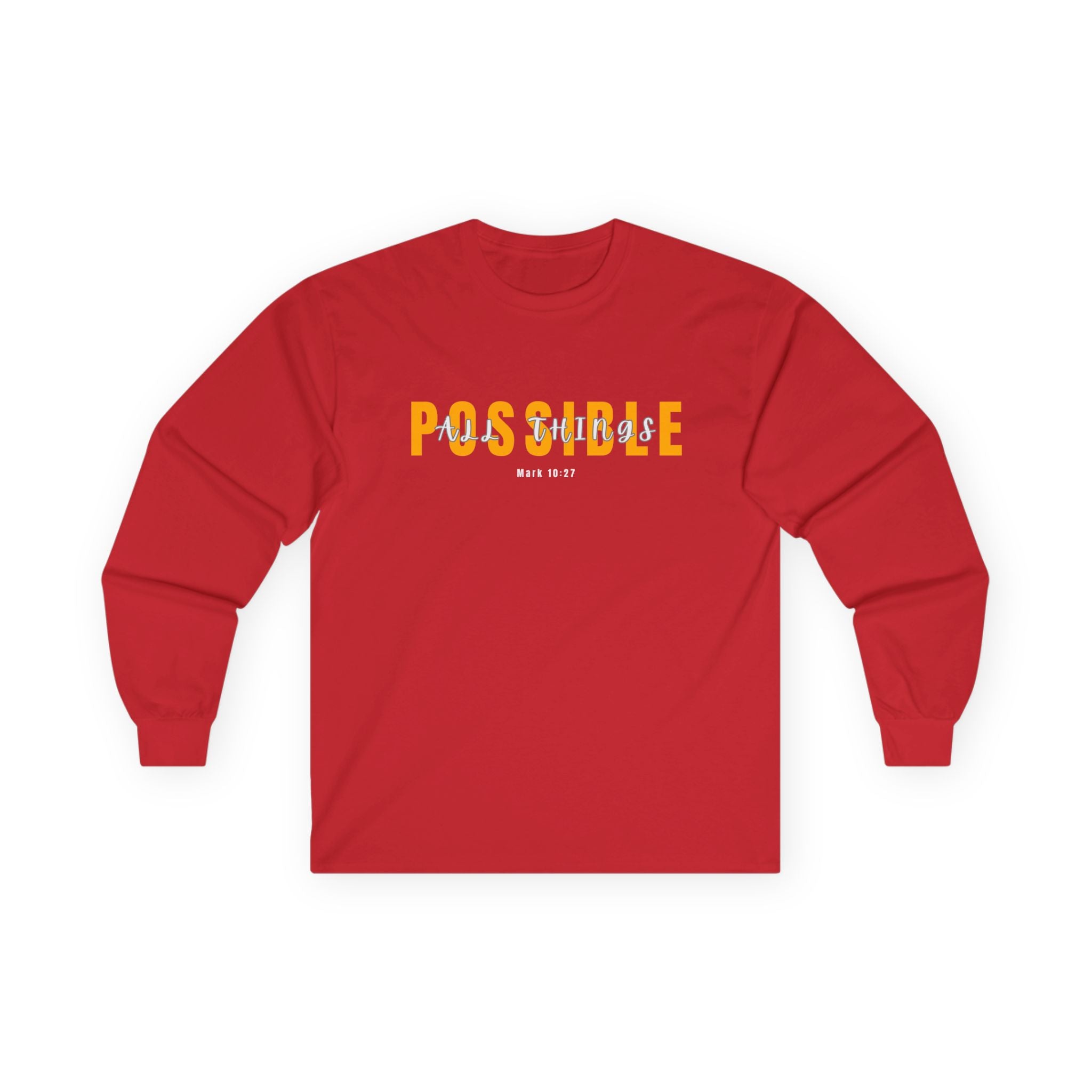 Possible Long Sleeve Christian Tee — 'POSSIBLE' Inspirational Graphic Shirt