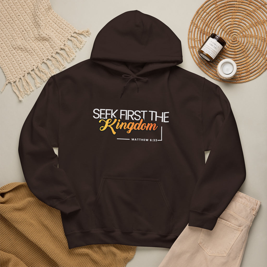Seek First the Kingdom Hoodie - Christian Faith Scripture Sweatshirt (Matthew 6:33)