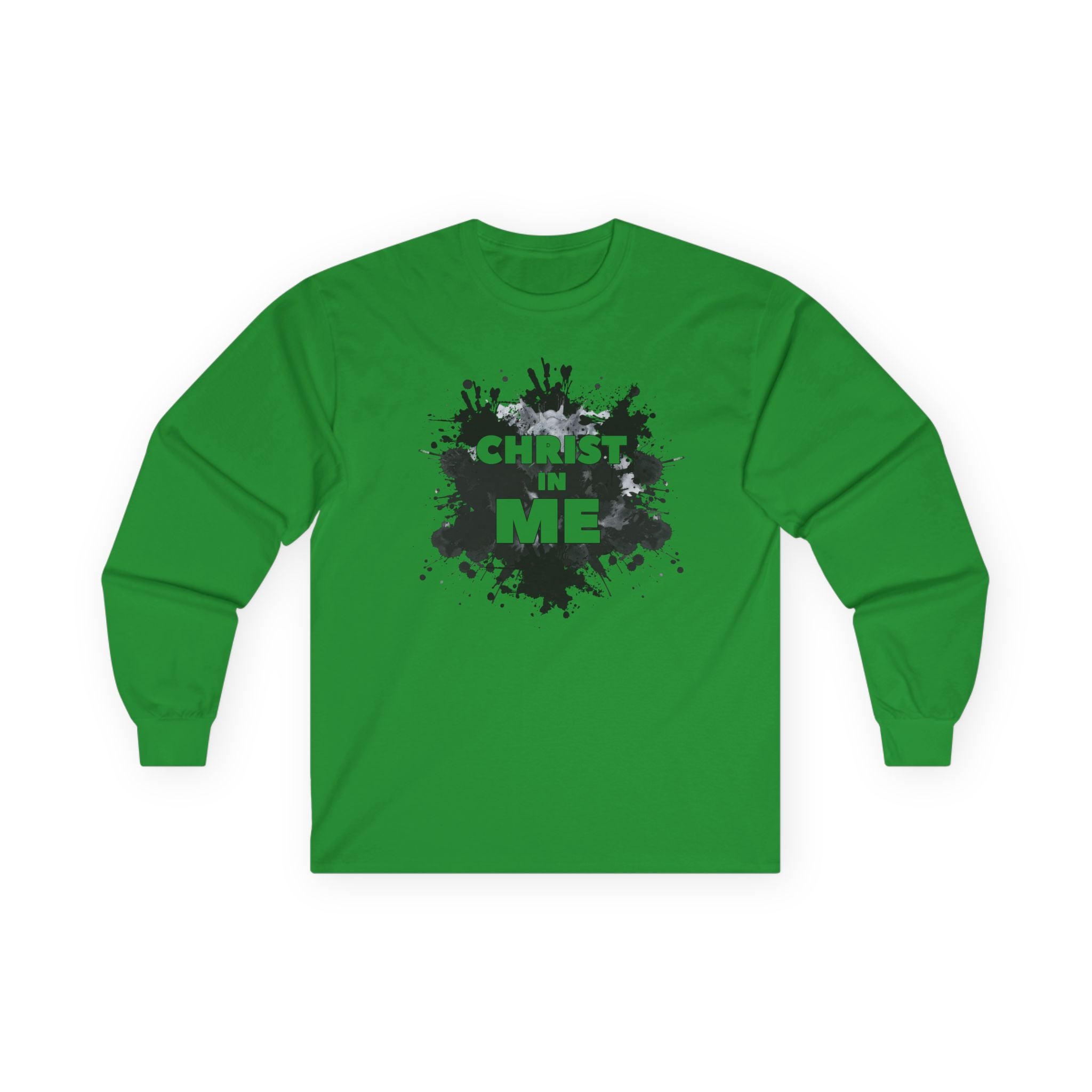 Long Sleeve Tee — "Christ in Me" Faith Graphic Christian Shirt