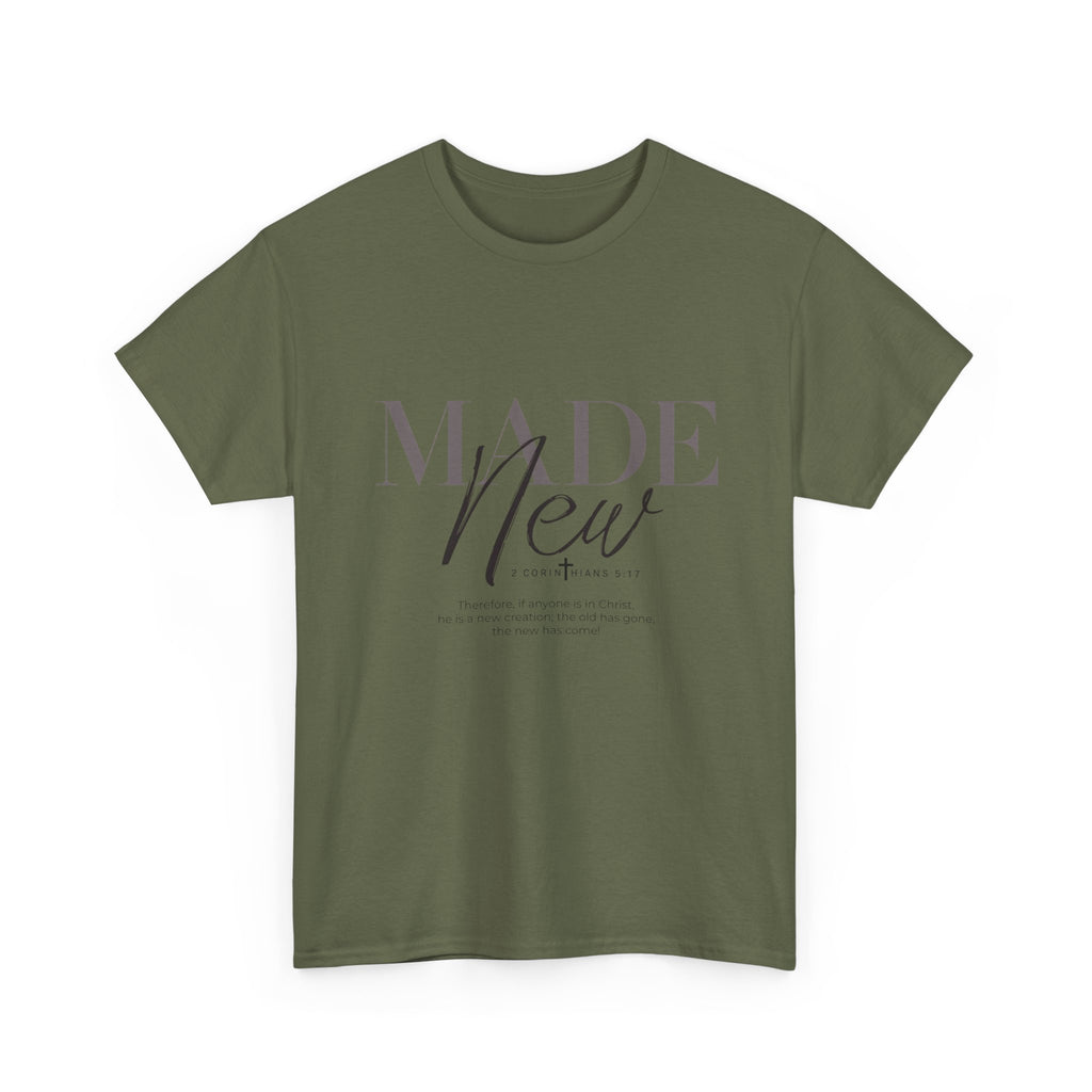 T-Shirt — "Made New" Minimalist Christian Faith Tee