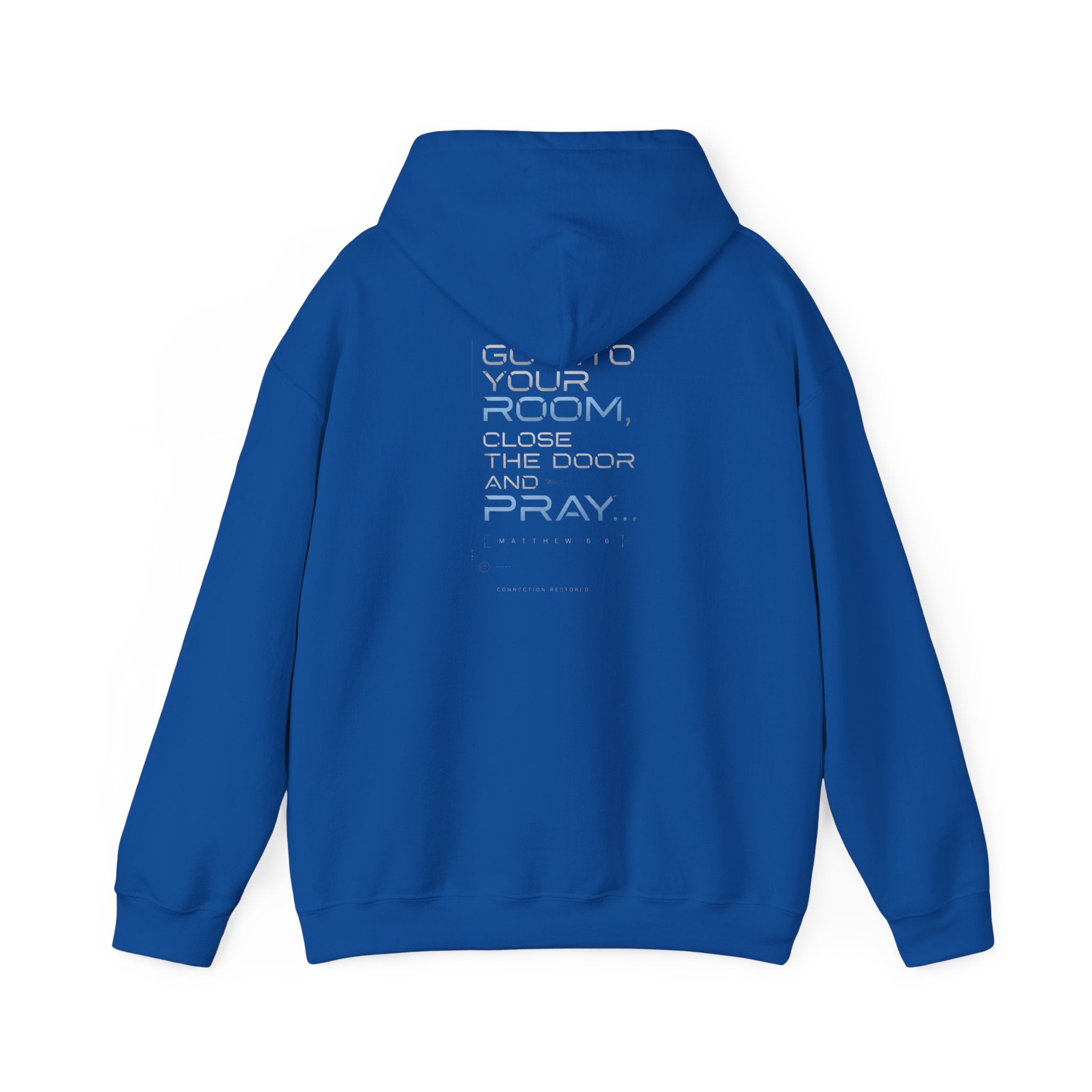 Christian Hoodie "Offline" Wi-Fi Symbol Pullover, Go Into Your Room Quote Back Print, Faith Streetwear Sweatshirt