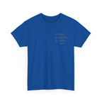 Black Text-Pattern T-Shirt — Seen Known Saved Christian Typography Graphic Tee