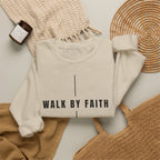 Christian Crewneck Sweatshirt "Walk By Faith" Pullover, 2 Corinthians 5:7 Apparel, Minimalist Faith Graphic Sweatshirt