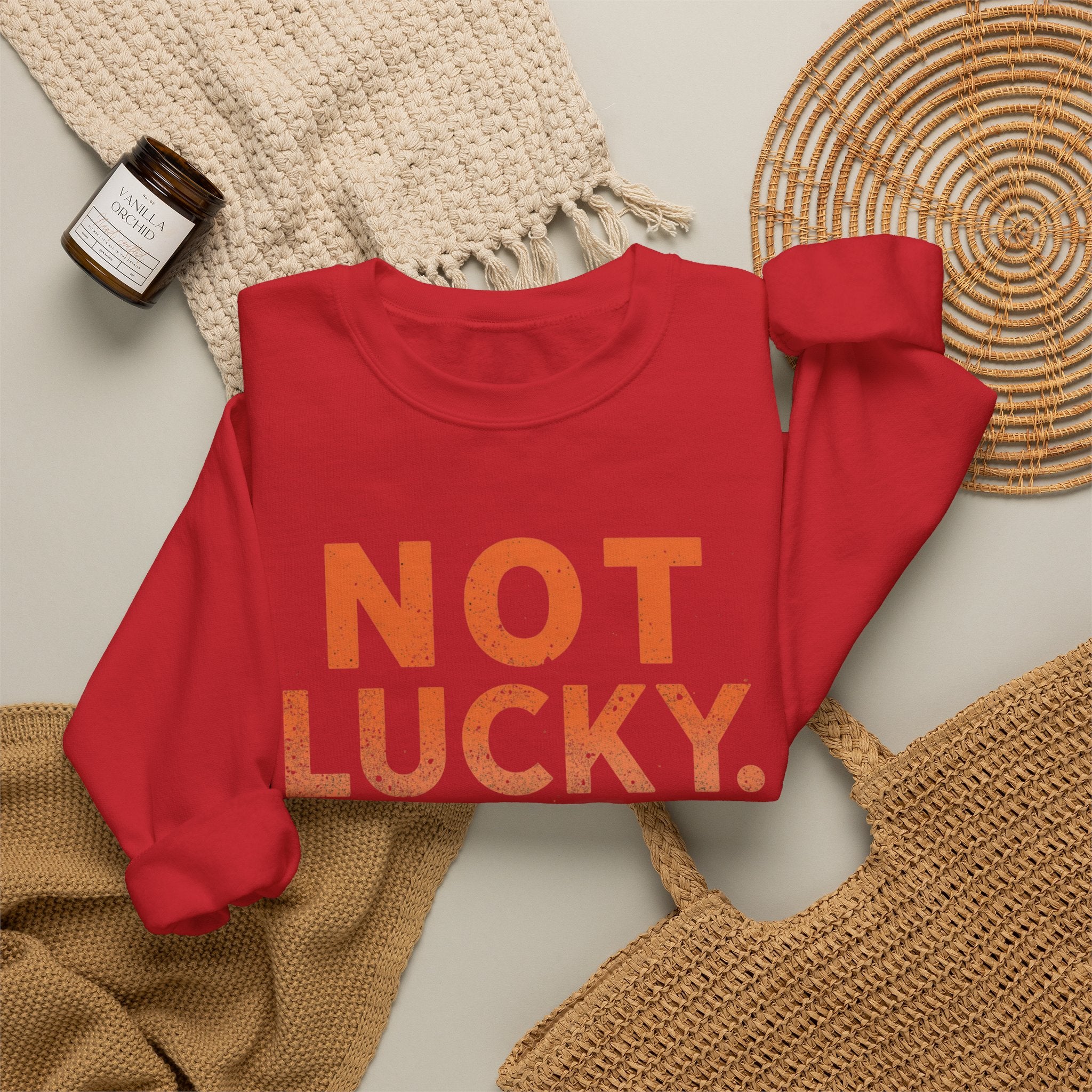 Blessed Crewneck Faith Sweatshirt – "Not Lucky, Just Blessed" Christian Pullover