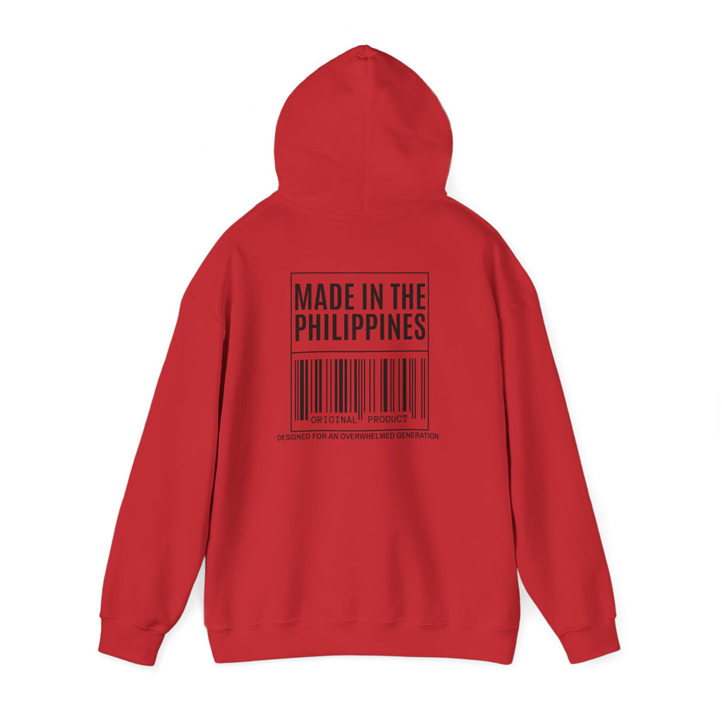 Made in the Philippines Hoodie — Barcode Graphic Back Print
