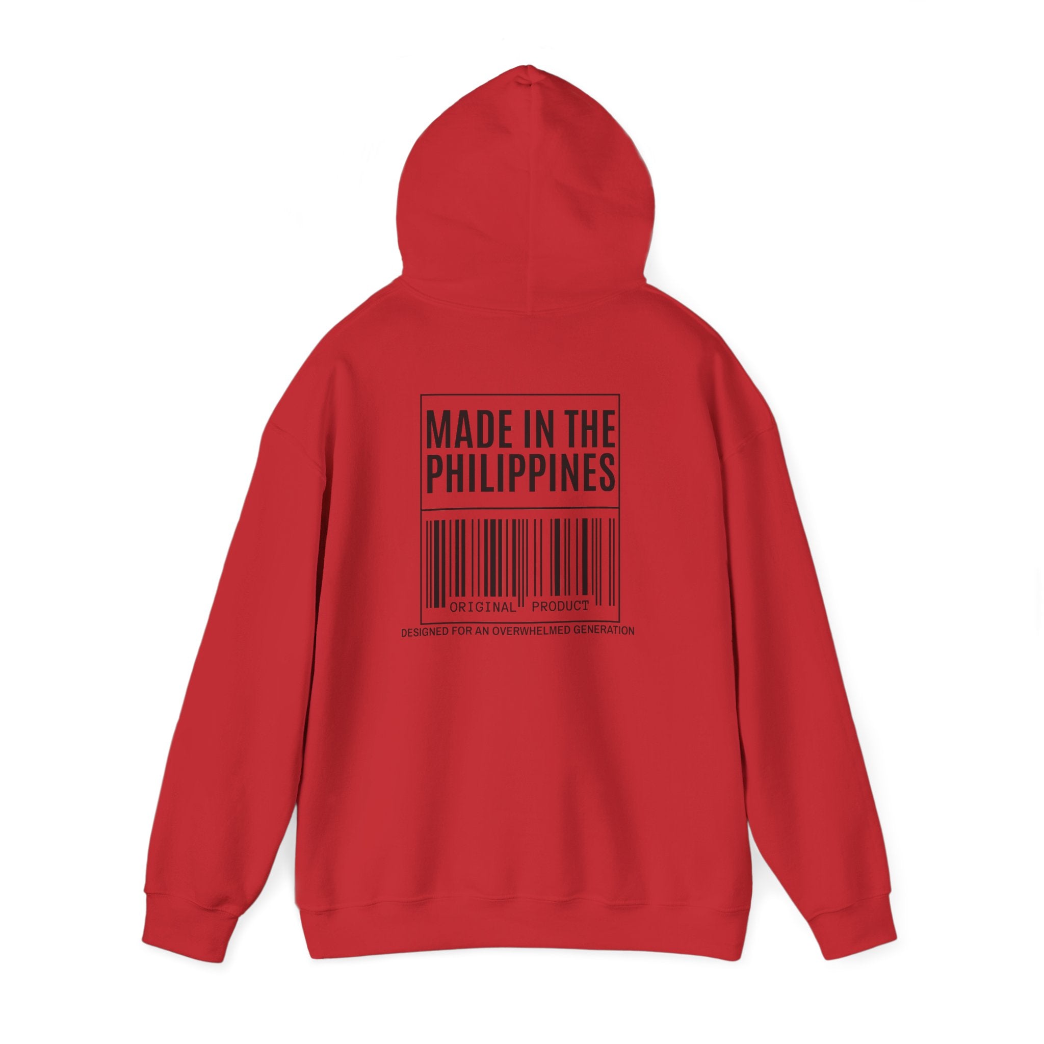 Made in the Philippines Hoodie — Barcode Graphic Back Print