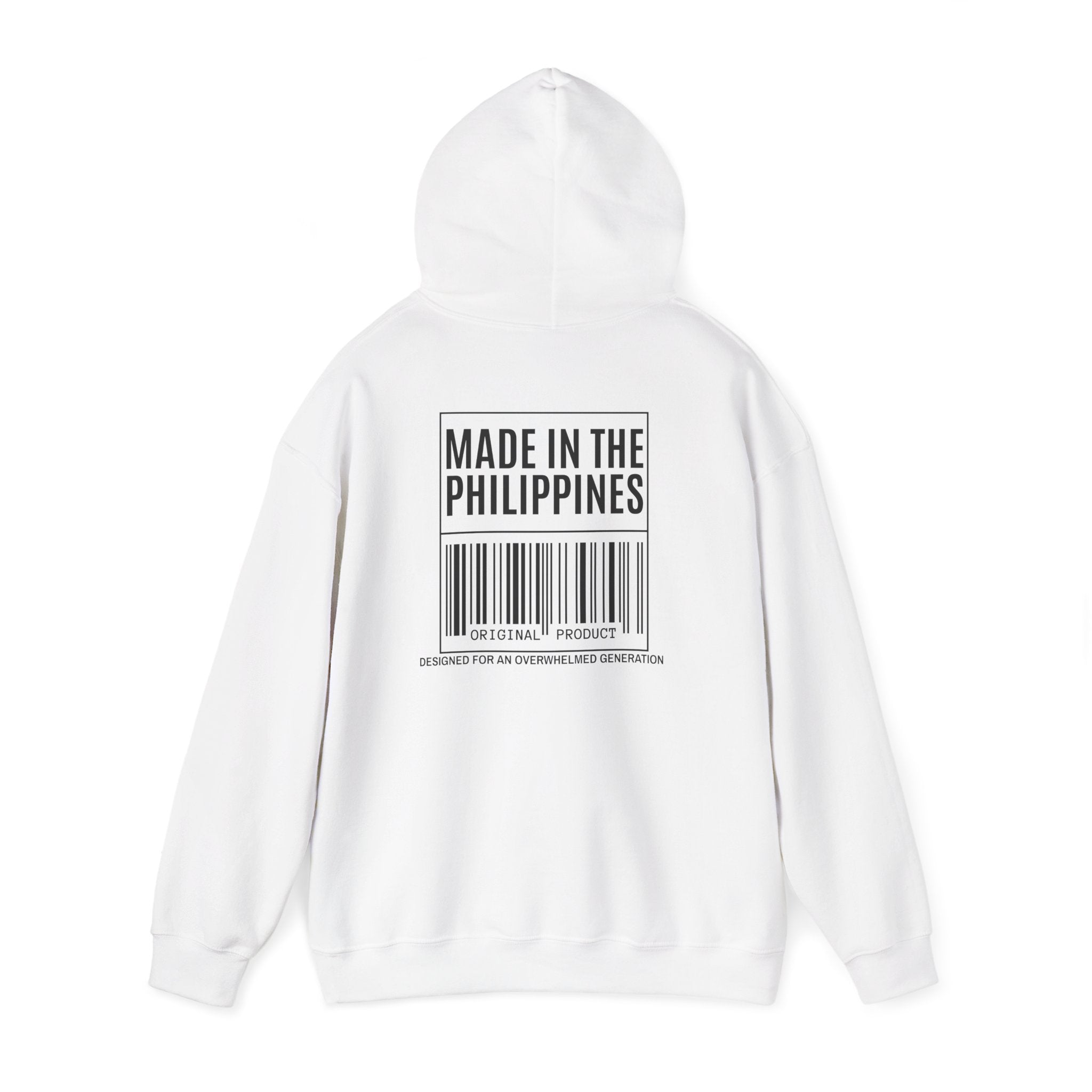 Made in the Philippines Hoodie — Barcode Graphic Back Print