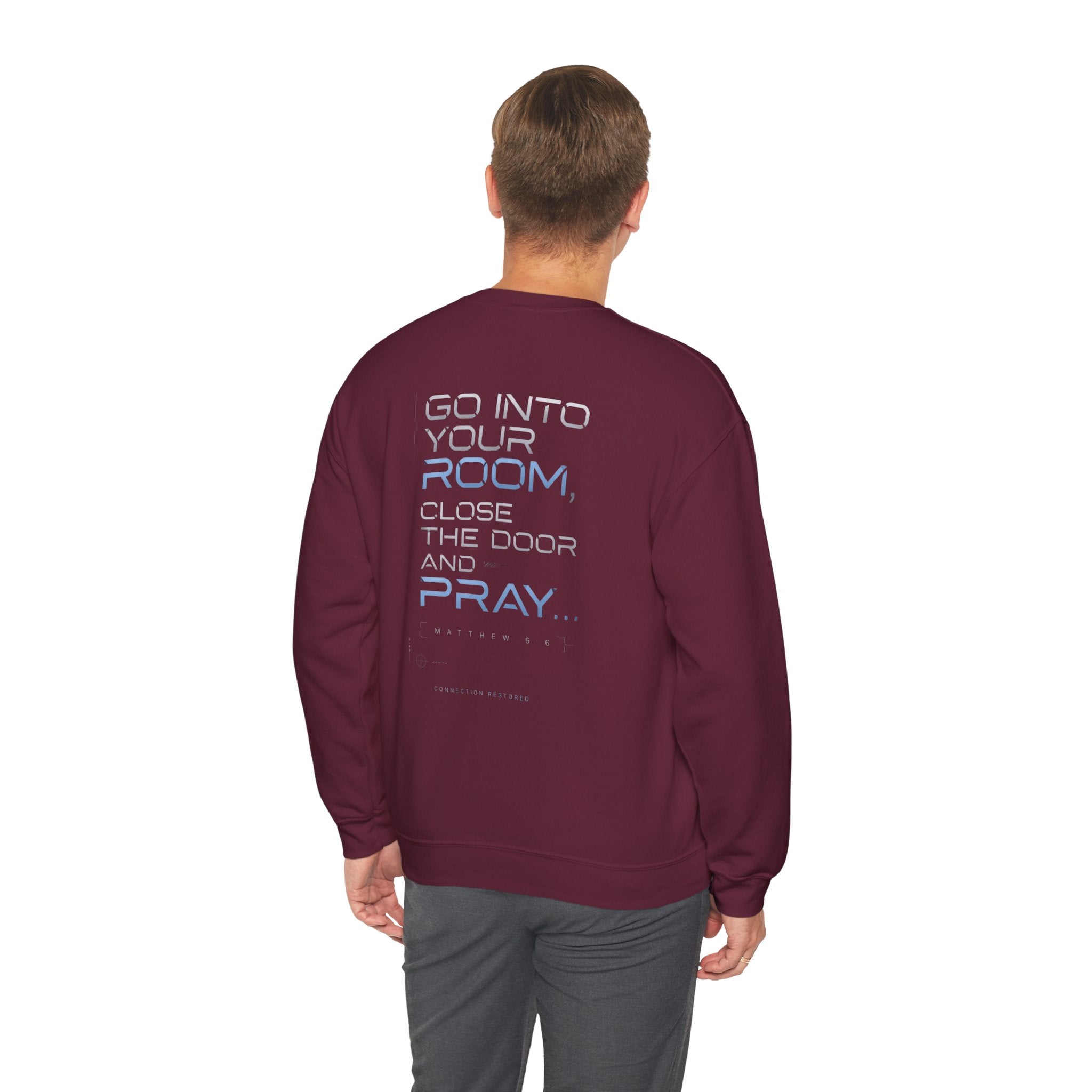 Christian Crewneck Sweatshirt "Offline" Pullover, Go Into Your Room and Pray Back Quote, Faith Streetwear Sweatshirt