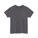 Black Text-Pattern T-Shirt — Seen Known Saved Christian Typography Graphic Tee
