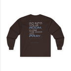 Offline Long Sleeve Christian Tee — ‘Go Into Your Room, Close the Door and Pray’ Graphic