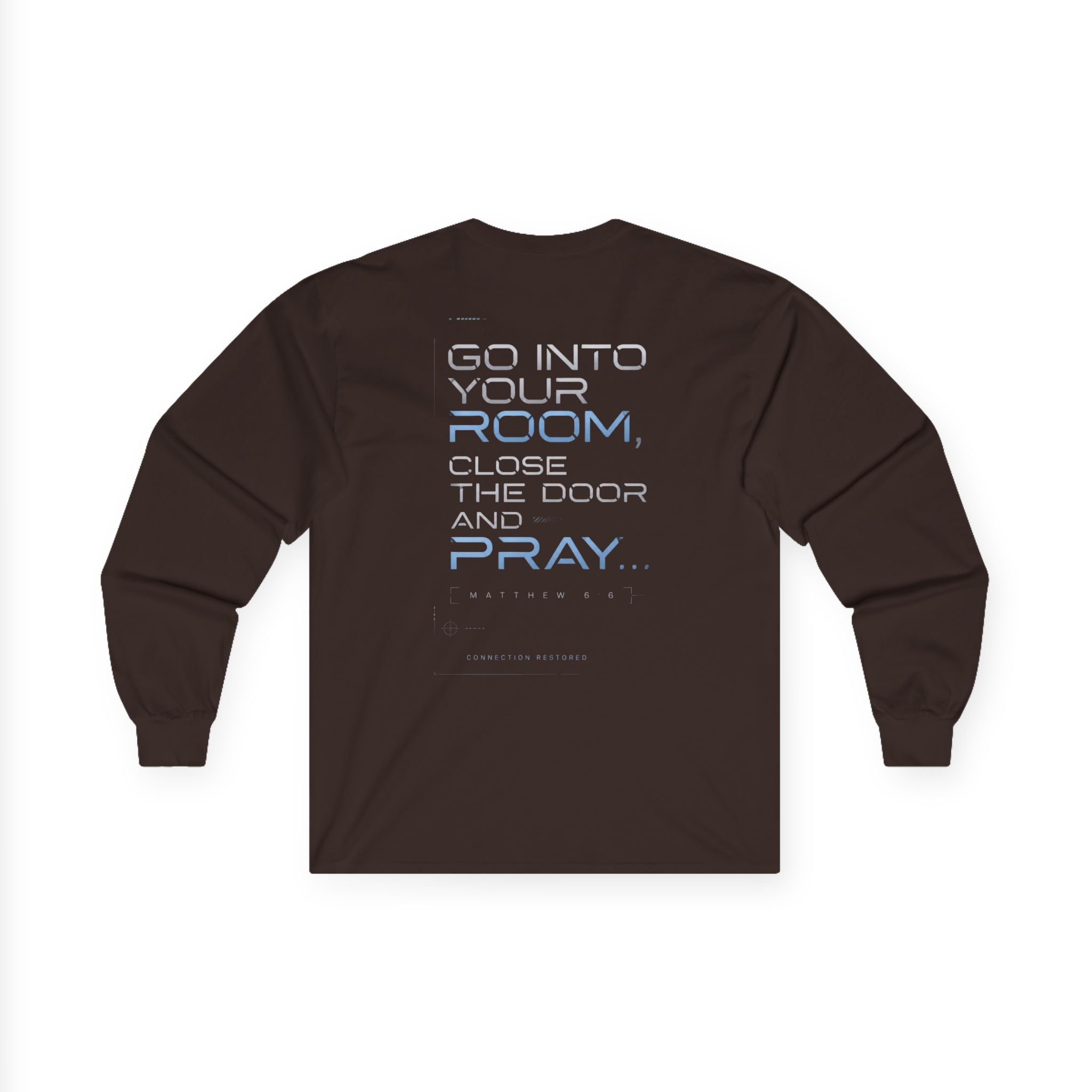 Offline Long Sleeve Christian Tee — ‘Go Into Your Room, Close the Door and Pray’ Graphic