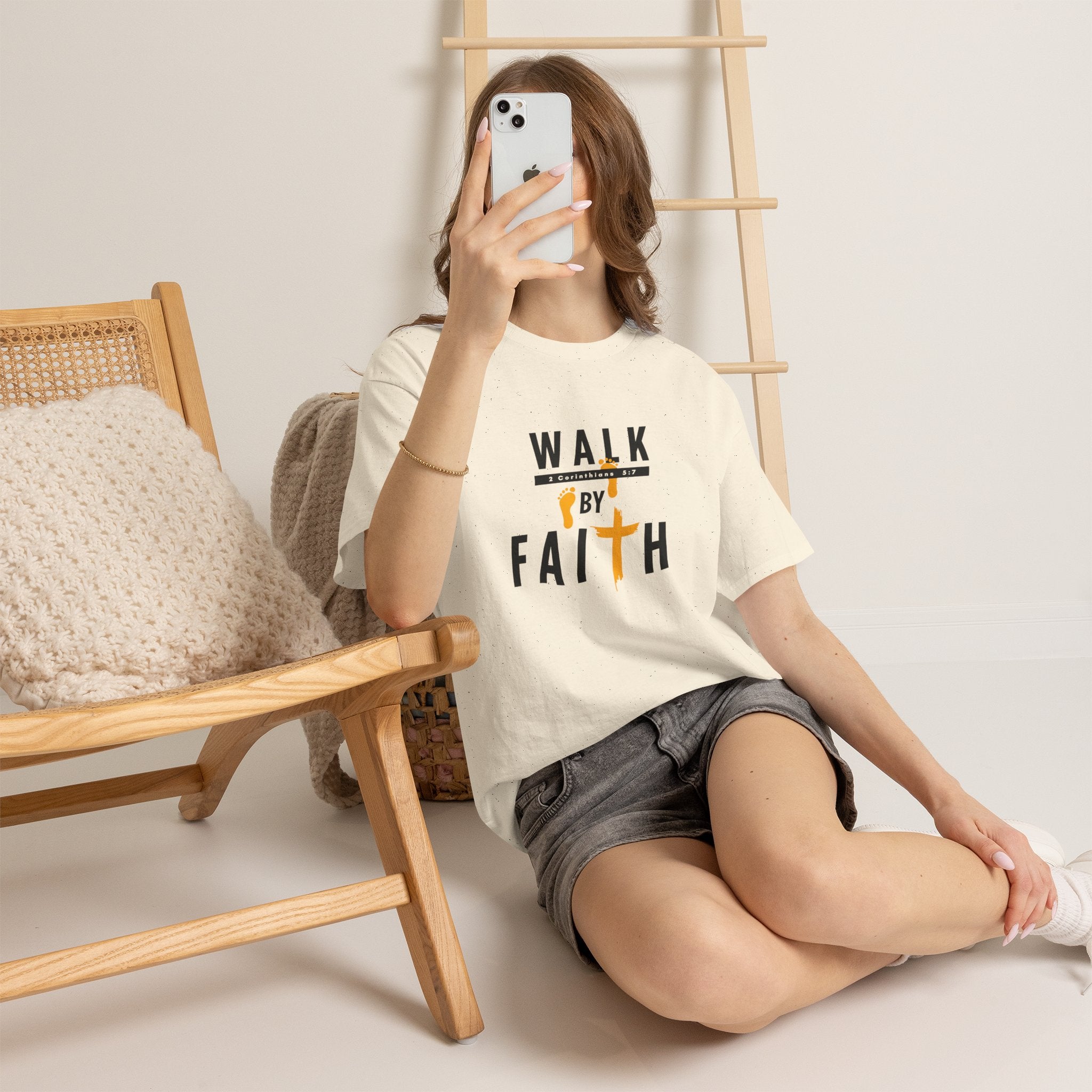 By Faith T-Shirt — Christian Walk By Faith Cross Tee