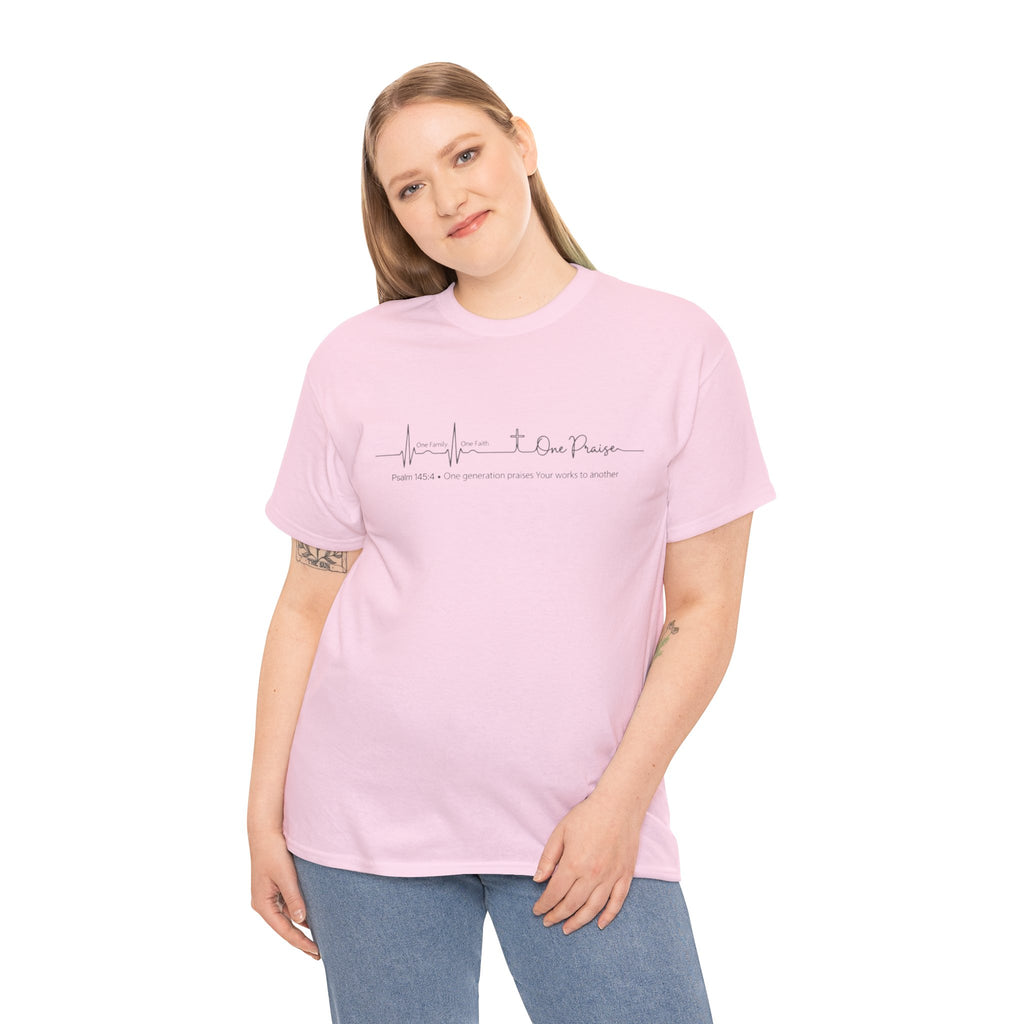 Faith Heartbeat T‑Shirt — I Surrender Script Christian Tee