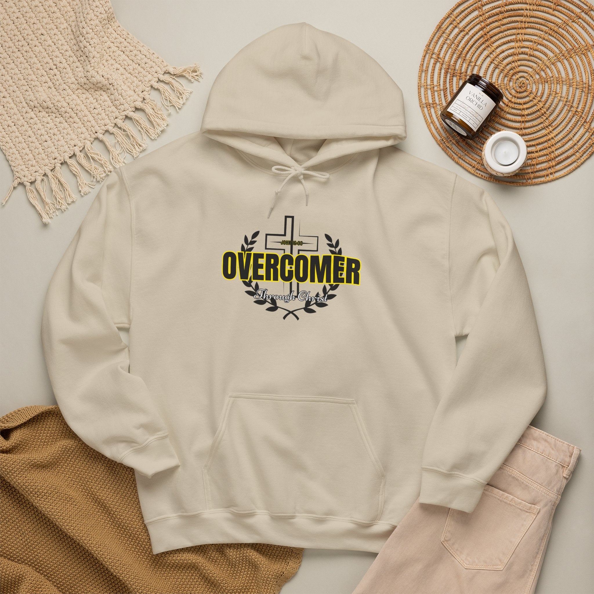 Overcomer Cross Hoodie – Faith-Based Christian Pullover