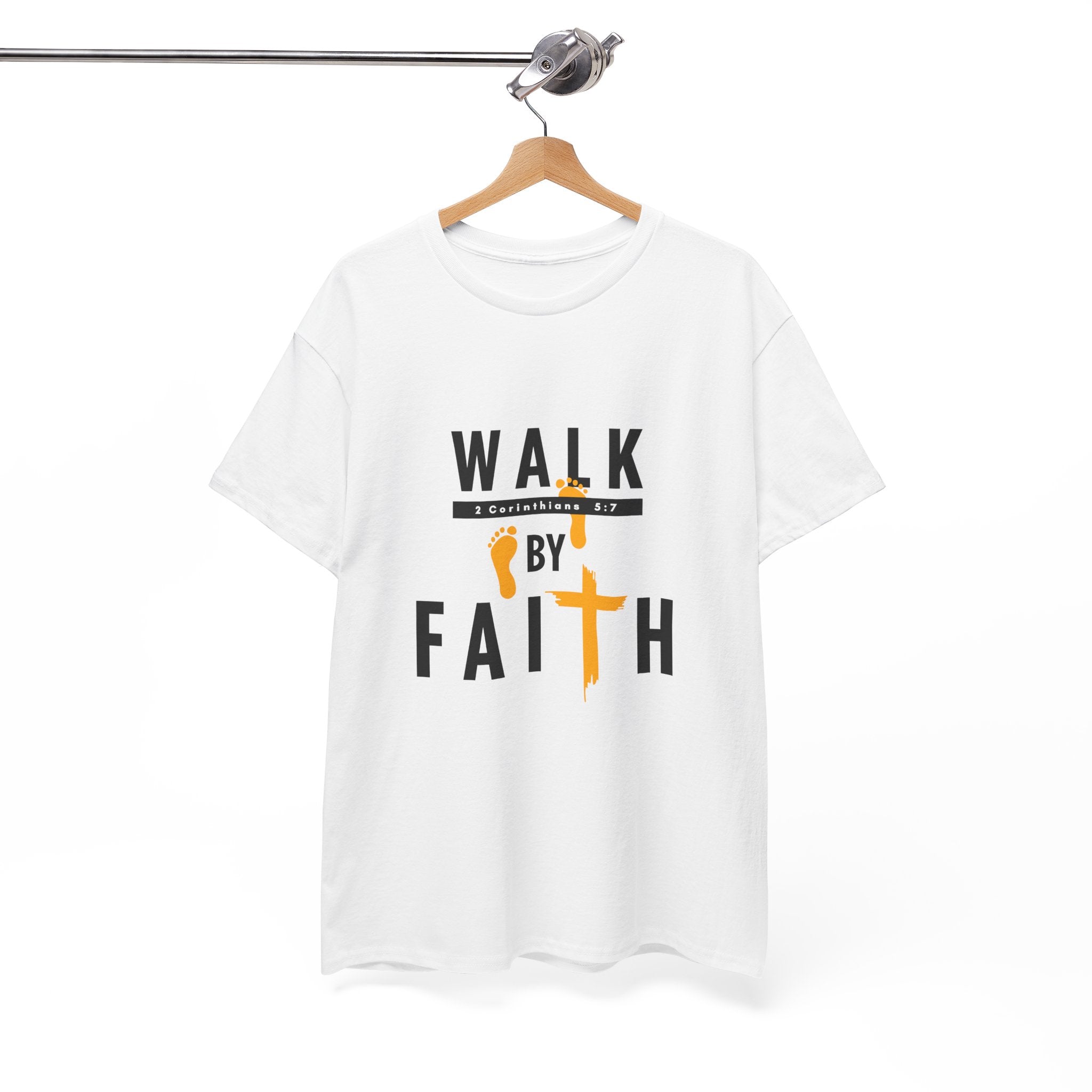 By Faith T-Shirt — Christian Walk By Faith Cross Tee