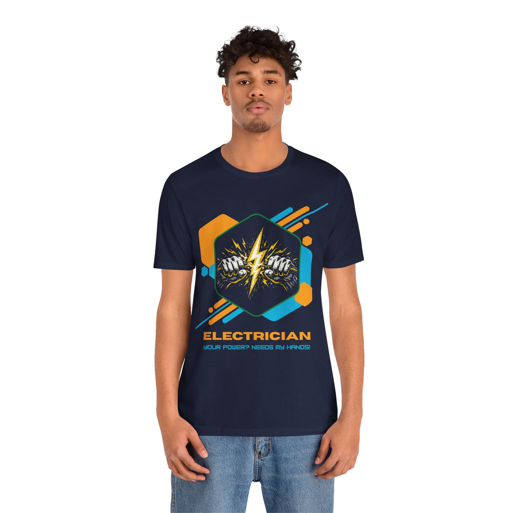 Electrician T‑Shirt - Skilled Hands Lightning Crew Tee