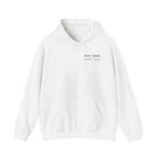 Minimal 'Pray More, Panic Less' Hoodie — Monochrome Graphic Back Print