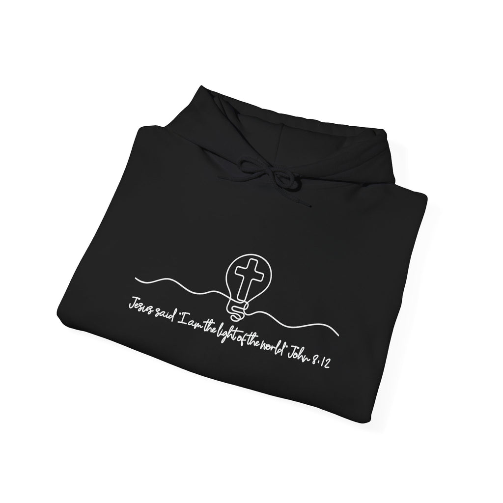 Christian Hoodie with Light of the World and Cross Design – Faith Comfort Sweatshirt